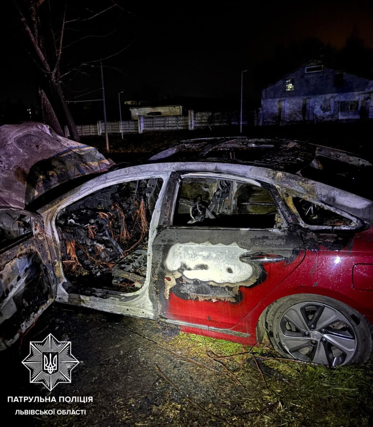 У Львові п'яний 23-річний водій врізався в дерево: авто загорілось (фото)