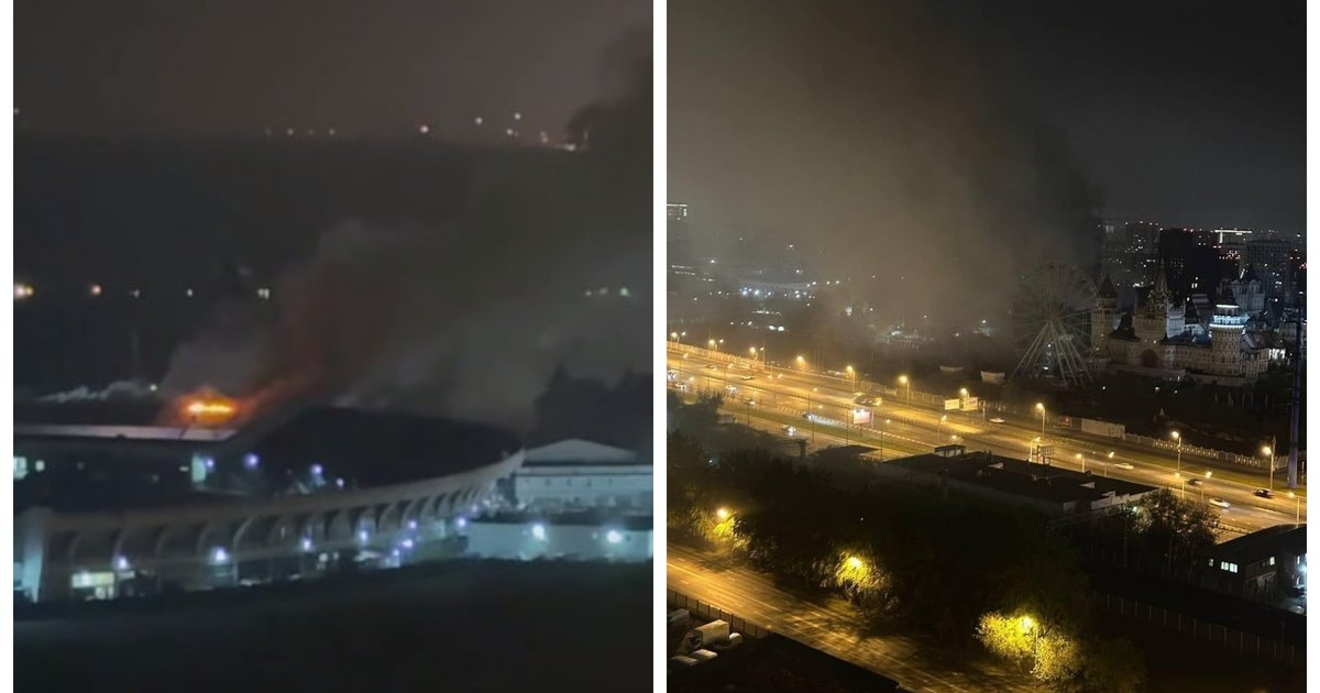 В Москве загорелось здание Измайловского Кремля (видео)