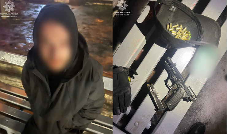 Стрілянина в центрі Рівного: поліцейські затримали чоловіка із пістолетом