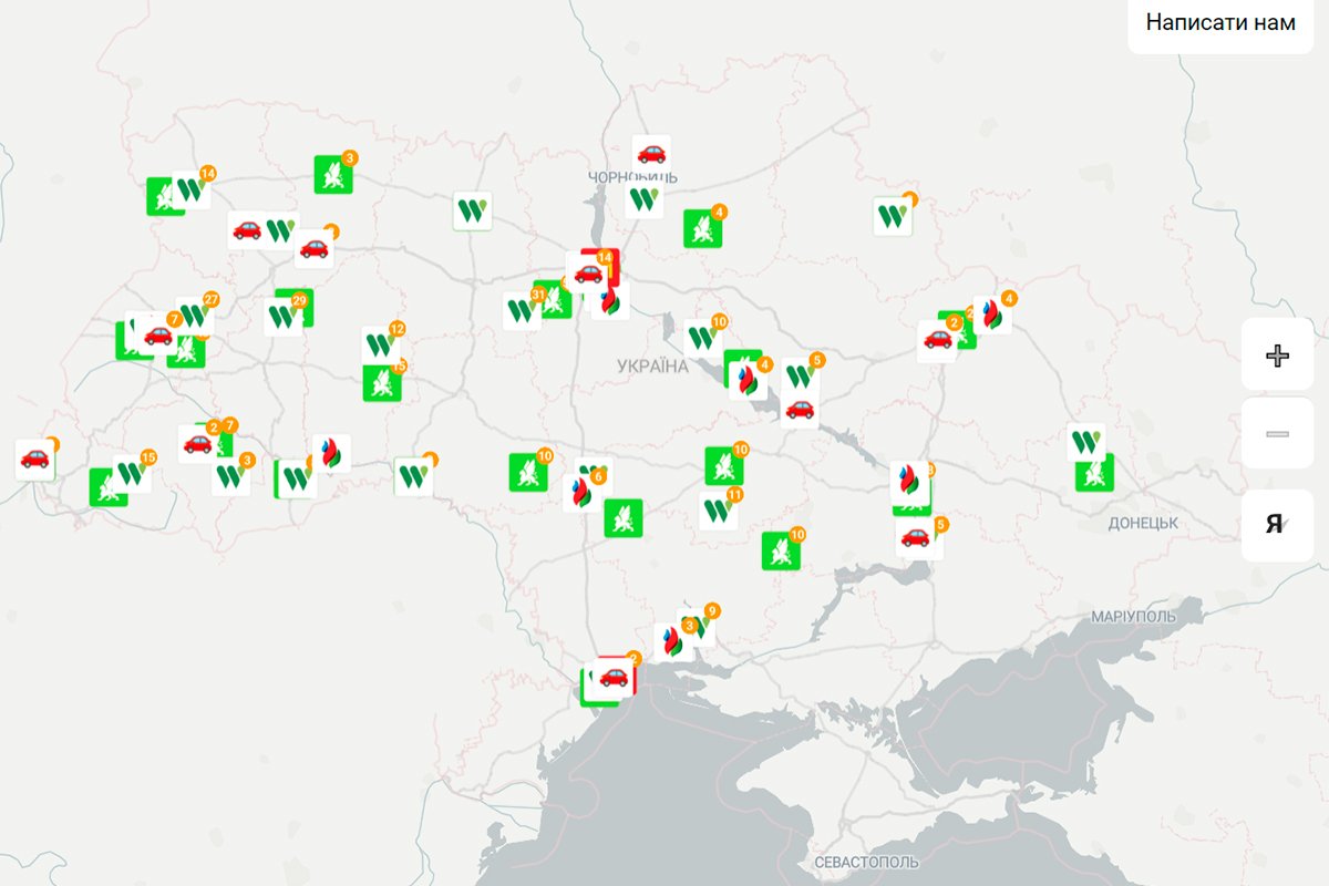 Відстежуй наявність пального в реальному часі! ЛУН створив карту працюючих АЗС України