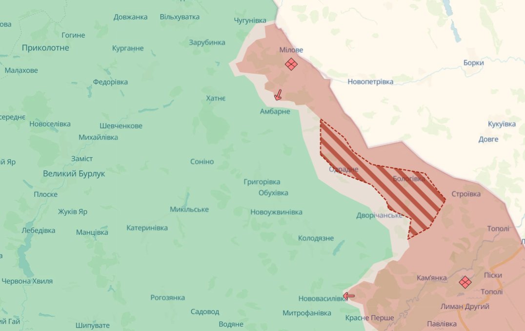 Военные РФ захватили два села в приграничье Харьковщины — DeepState