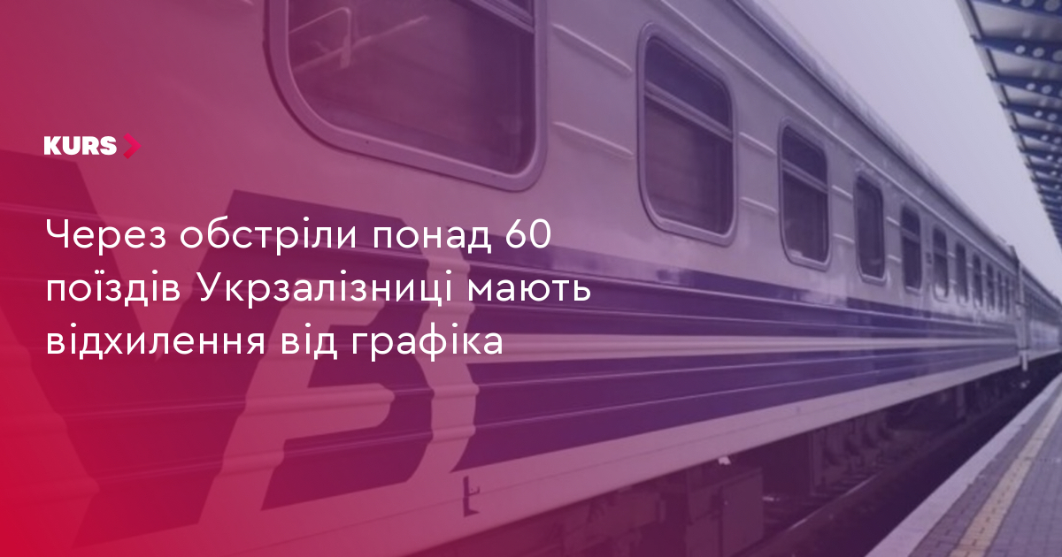 Через обстріли понад 60 поїздів Укрзалізниці мають відхилення від графіка