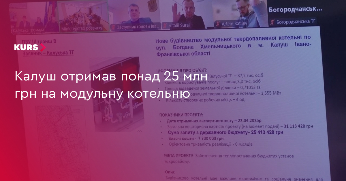 Калуш отримав понад 25 млн грн на модульну котельню