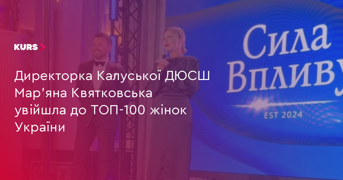 Директорка Калуської ДЮСШ Мар’яна Квятковська увійшла до ТОП-100 жінок України