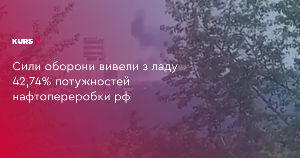 Сили оборони вивели з ладу 42,74% потужностей нафтопереробки рф