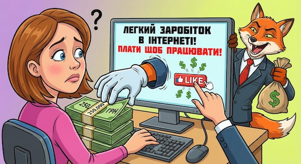 «Бізнес-план» на чверть мільйона: сумчанка заплатила 250 тисяч гривень за можливість ставити «лайки» в Інтернеті