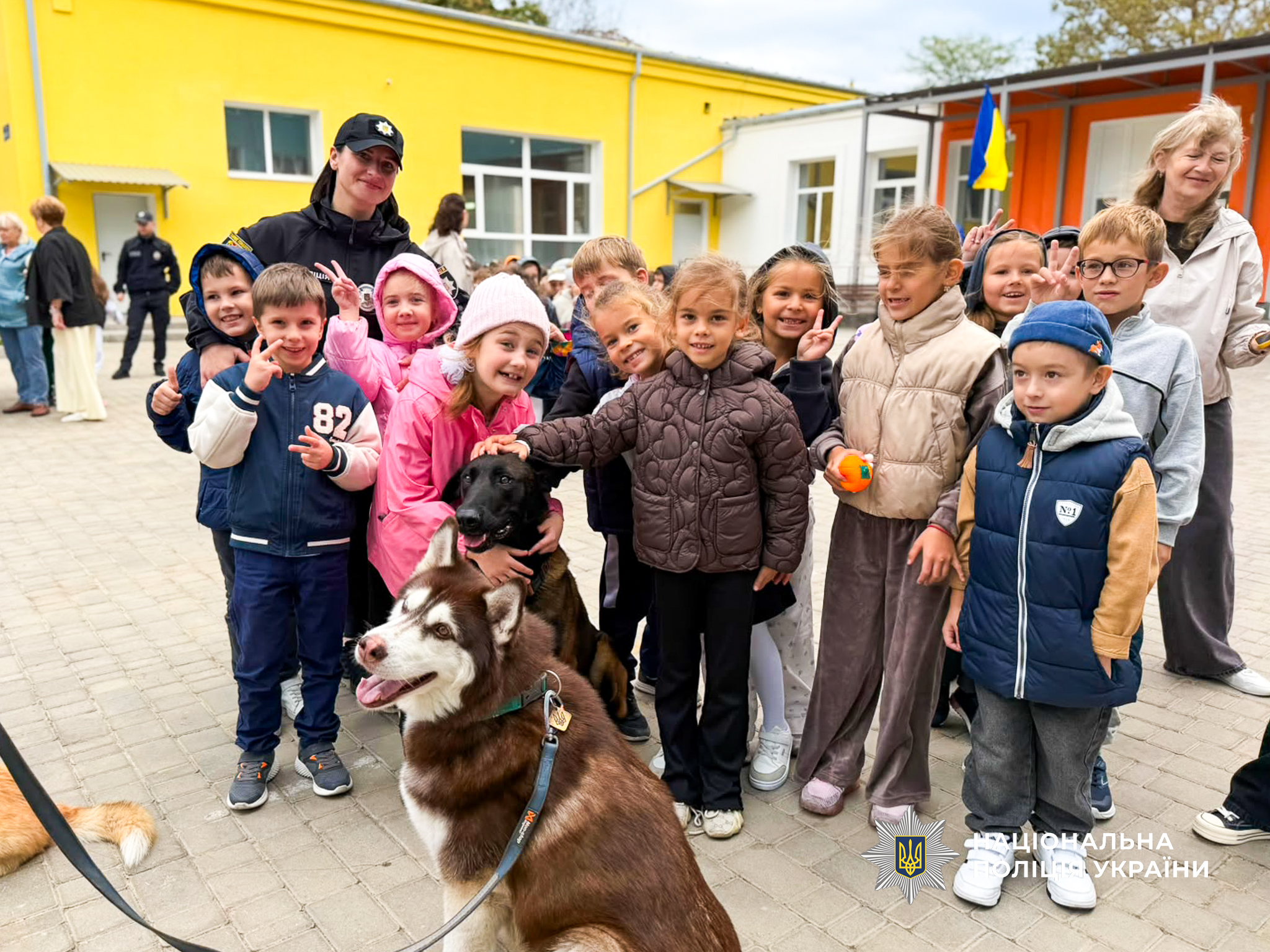 Допомагають після атак і підтримують поранених: в Одесі школярам показали службових собак