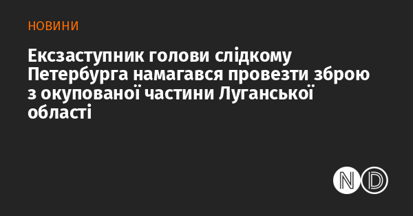 Ексзаступник голови слідкому Петербурга намагався провезти зброю з окупованої частини Луганської області