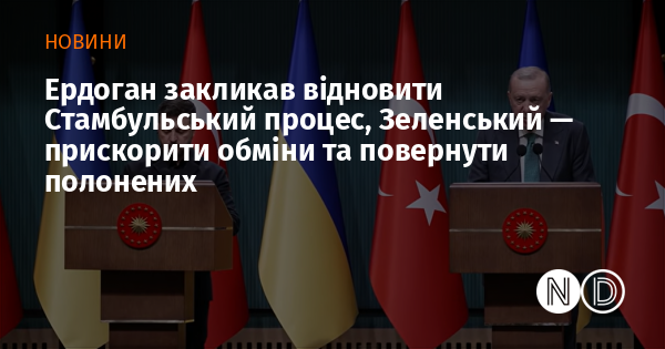 Ердоган закликав відновити Стамбульський процес, Зеленський — прискорити обміни та повернути полонених