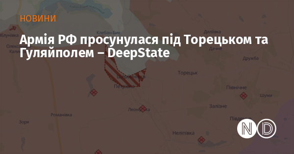 Армія РФ просунулася під Торецьком та Гуляйполем – DeepState