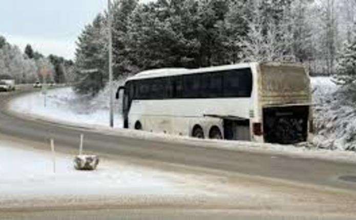 У Фінляндії український автобус з пасажирами з'їхав у кювет