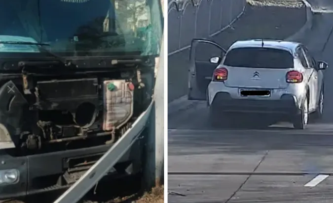 У Луцьку легковик підрізав вантажівку – вона врізалася у стовп (Відео)