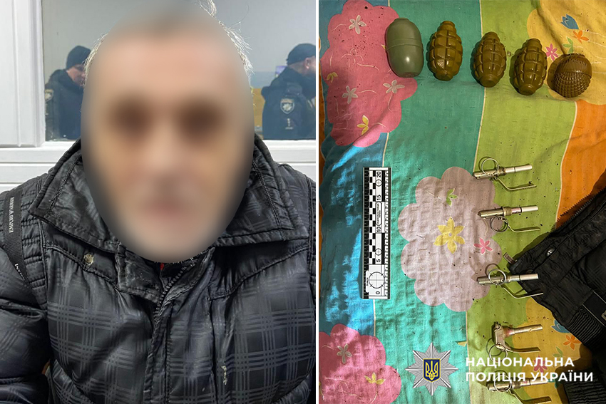 На Хмельниччині затримали чоловіка, який вдома зберігав бойові гранати та набої