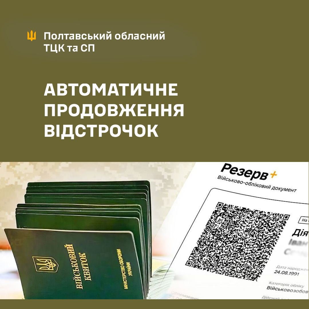Сьогодні відстрочки від мобілізації автоматично продовжать 600 тисячам військовозобов’язаних