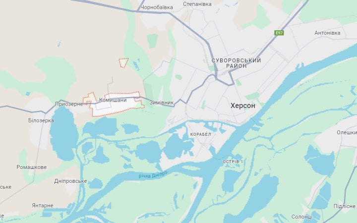 Російські окупанти атакували безпілотником Комишани на Херсонщині