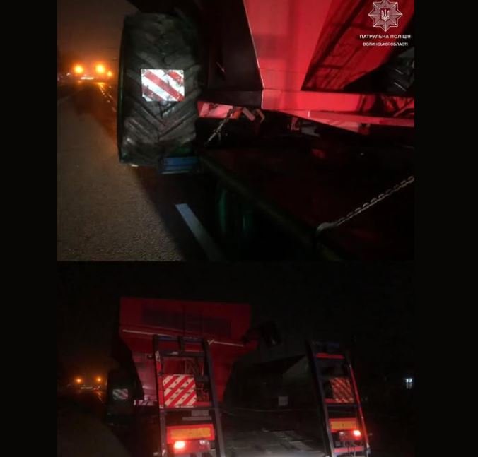 У Луцьку патрульні зупинили водій вантажівки, який їхав з великогабаритним вантажем без дозволу