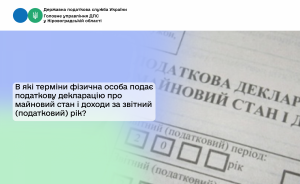В які терміни фізична особа подає податкову декларацію про майновий стан і доходи за звітний (податковий) рік