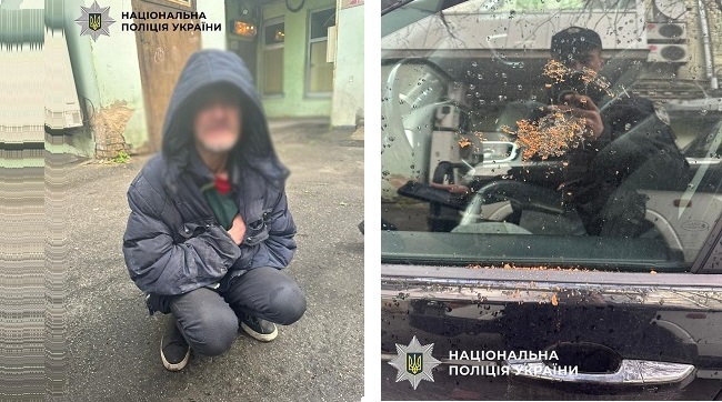 Цегляна терапія: у Києві чоловік вирішив «підрихтувати» Land Rover радикальним методом