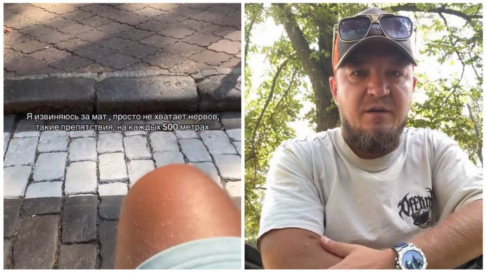Одесит на колясці показує, як важко пересуватися в місті