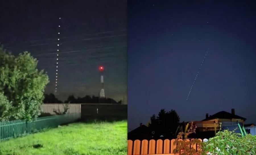 Над территорией России зафиксированы аномальные пролеты спутников Starlink. ФОТО, ВИДЕО