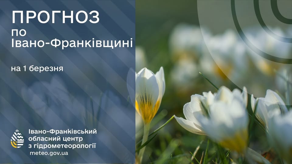 Прогноз погоди на 01 березня 2026 року