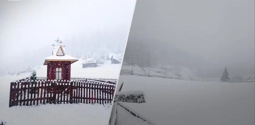 Високогір’я Карпат у квітні замело снігом: фото зимової казки