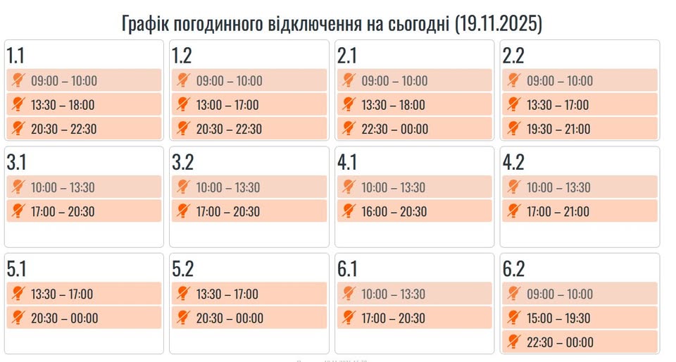 На Прикарпатті з 16:00 оновлено графіки погодинних вимкнень
