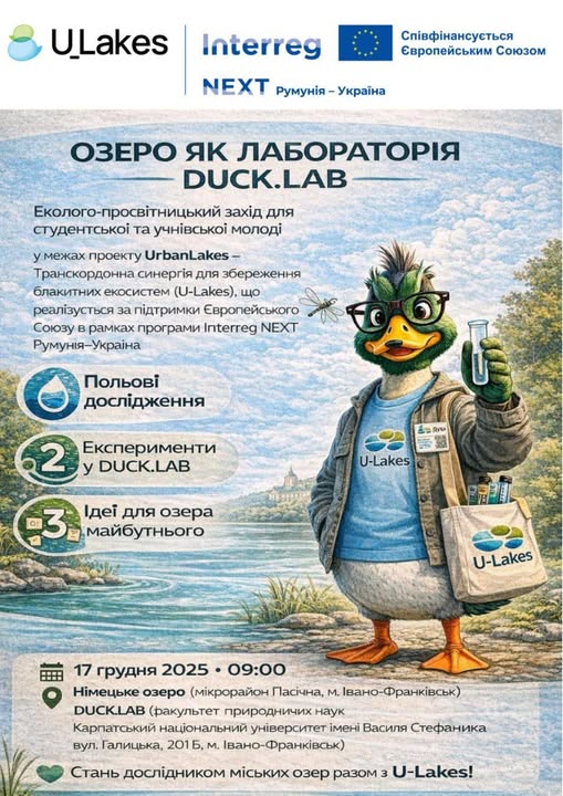 Учнів Івано-Франківська запрошують на дослідницьку експедицію «Озеро як лабораторія / DUCK.LAB»