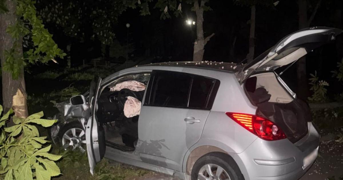 У Харкові пʼяний водій налетів на дерево