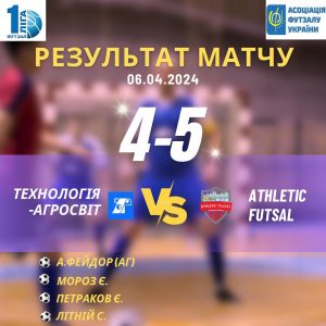 Перша ліга України: “Технологи” мінімально поступилися в першому матчі півфіналу