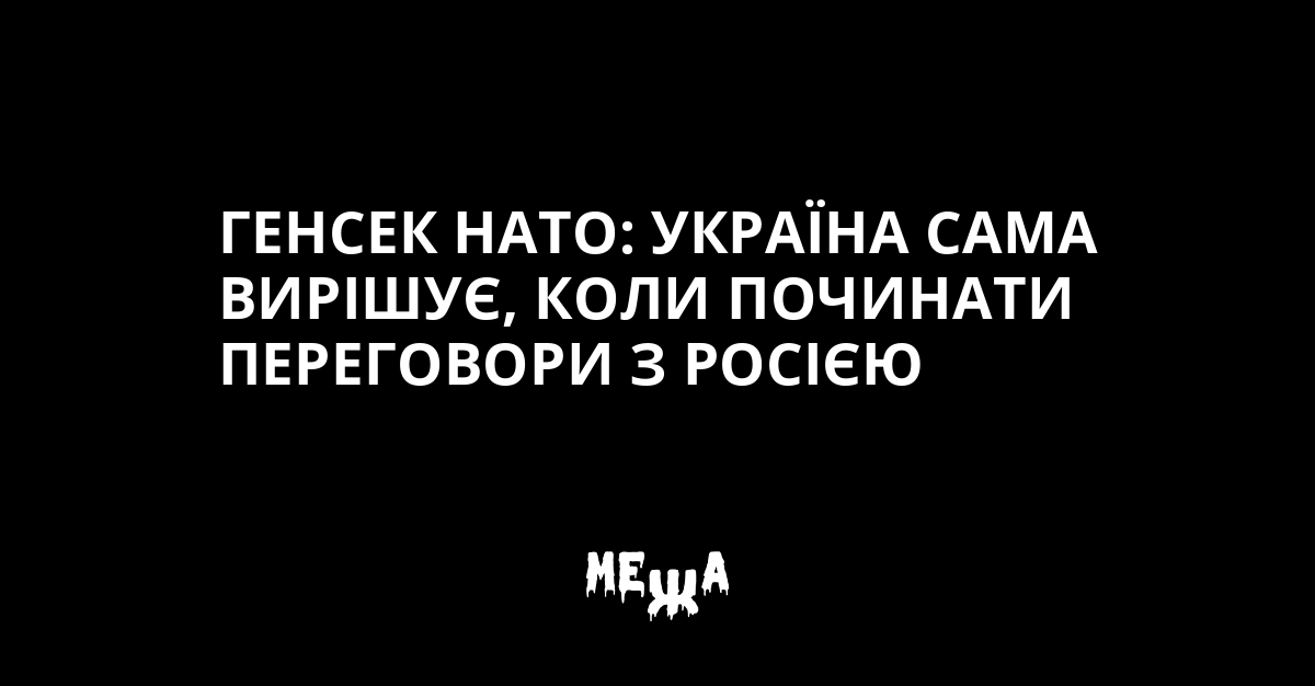 Генсек НАТО: Україна сама вирішує, коли починати переговори з Росією