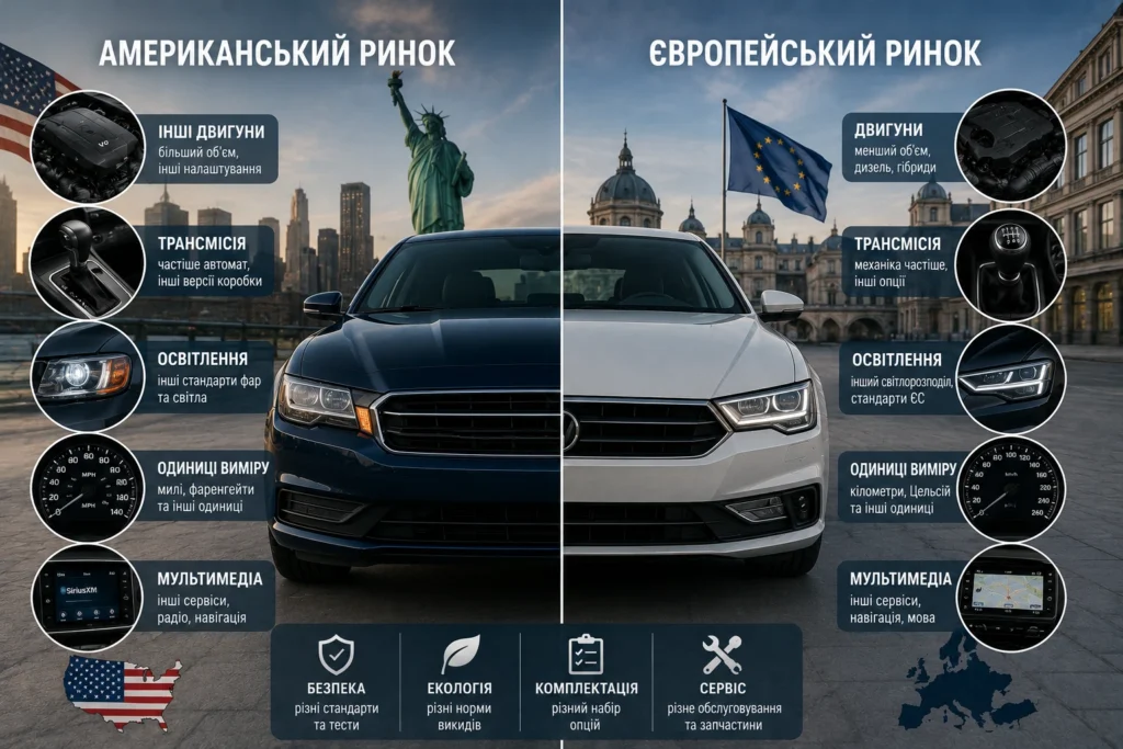 Чим відрізняються автомобілі для американського та європейського ринку