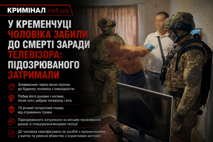 У Кременчуці чоловіка забили до смерті заради телевізора: підозрюваного затримали