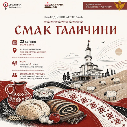 У міському парку Івано-Франківська пройде благодійний фестиваль «Смак Галичини»