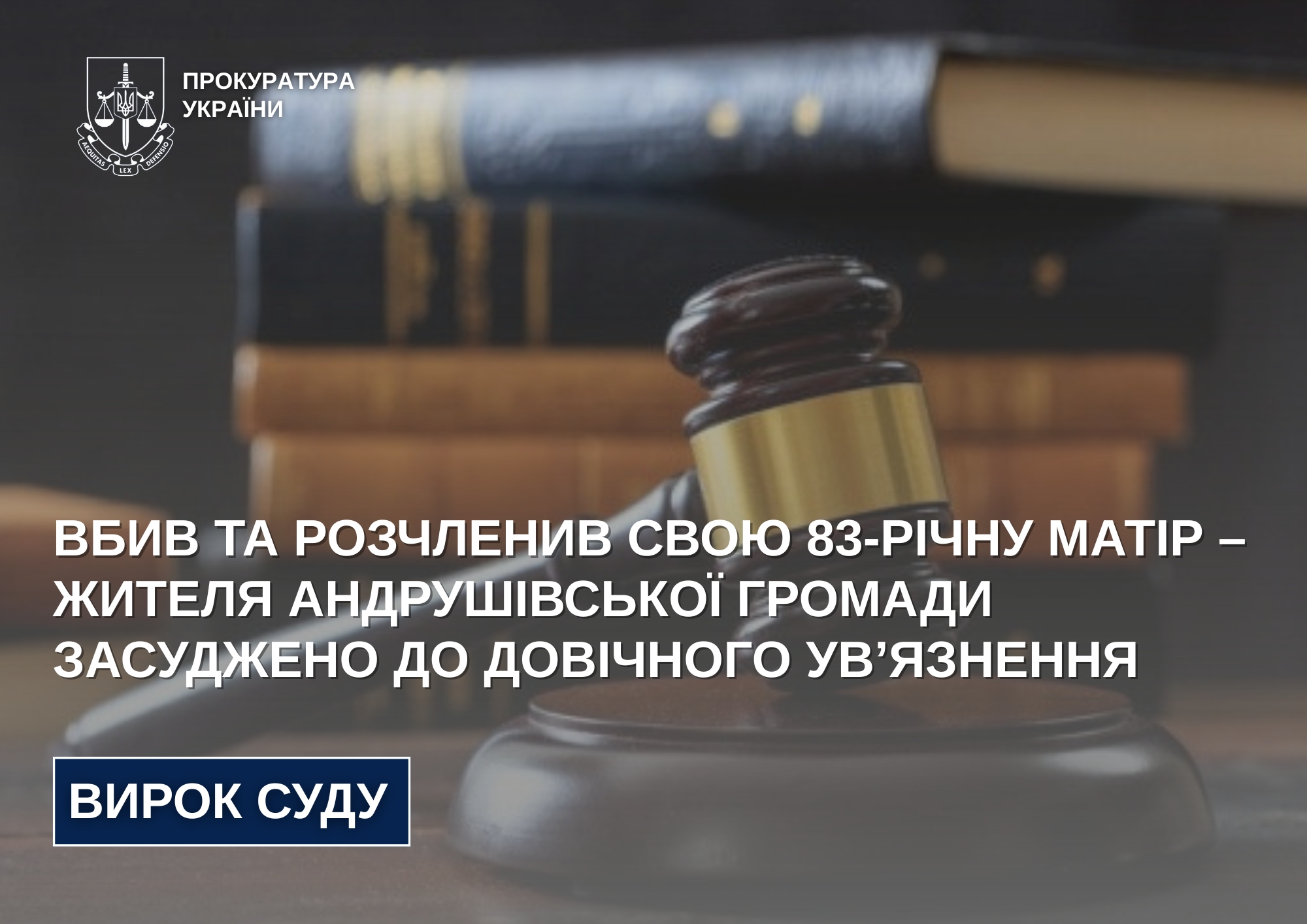 Зрешетив ножем матір та розчленував ще живою - на Житомирщині засуджено нелюда