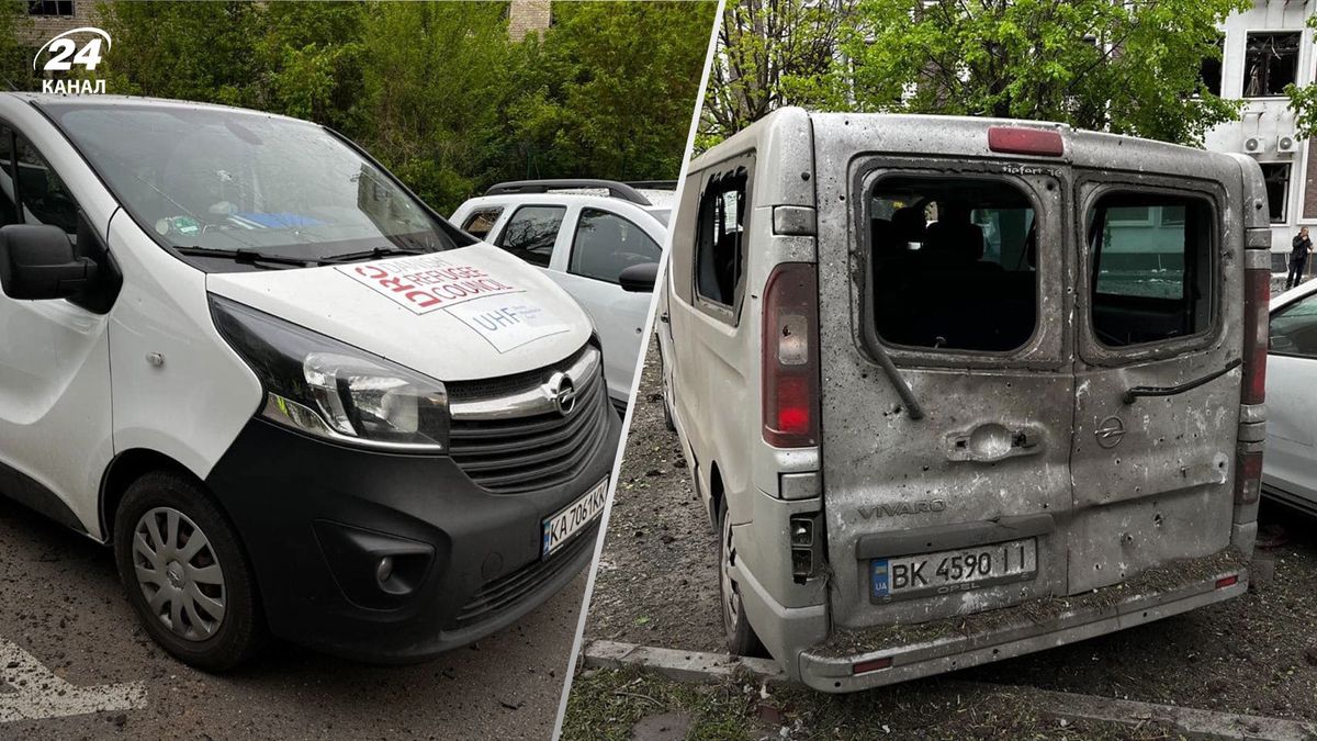 В Харькове ракетный удар повредил авто организации из Дании, которая развозила гумпомощь