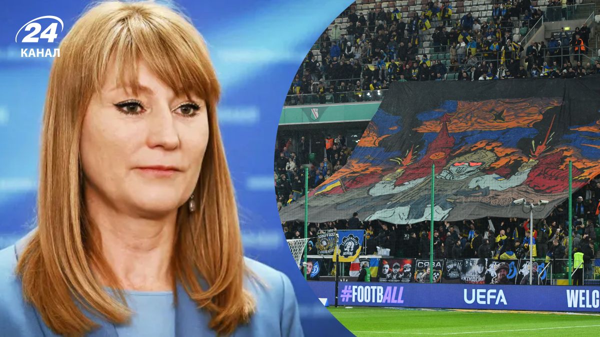 Горящий Кремль на матче Украины: в России "взорвались" в истерике из-за баннера фанатов