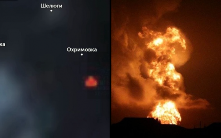 Пожар был виден из космоса: ВСУ разнесли военную базу и склады оккупантов под Мелитополем (видео)