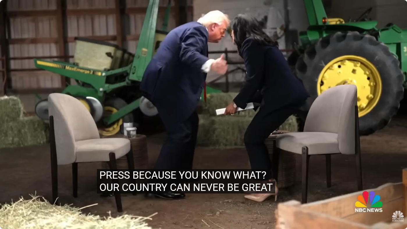 Дональд Трамп зі скандалом втік з інтерв'ю на телеканалі NBC: про що йшла мова (відео)