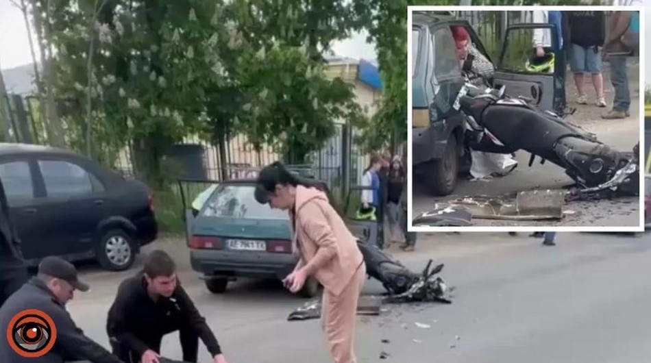 У Дніпрі мотоцикліст врізався у “Таврію” (відео)