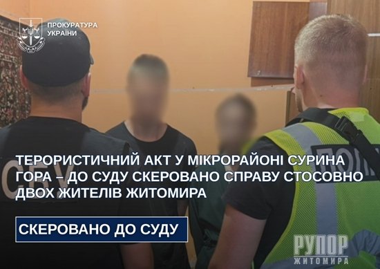 Терористичний акт у мікрорайоні Сурина Гора – до суду скеровано справу стосовно двох жителів Житомира