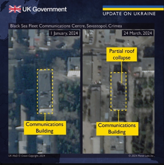 Британская разведка показала последствия последних ударов по Севастополю
