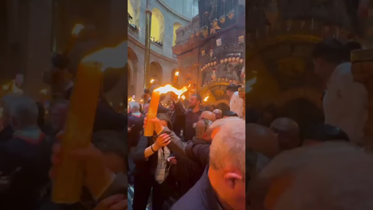 Протодиакон Вадим Новинский с Благодатным огнем для Украинской Православной Церкви