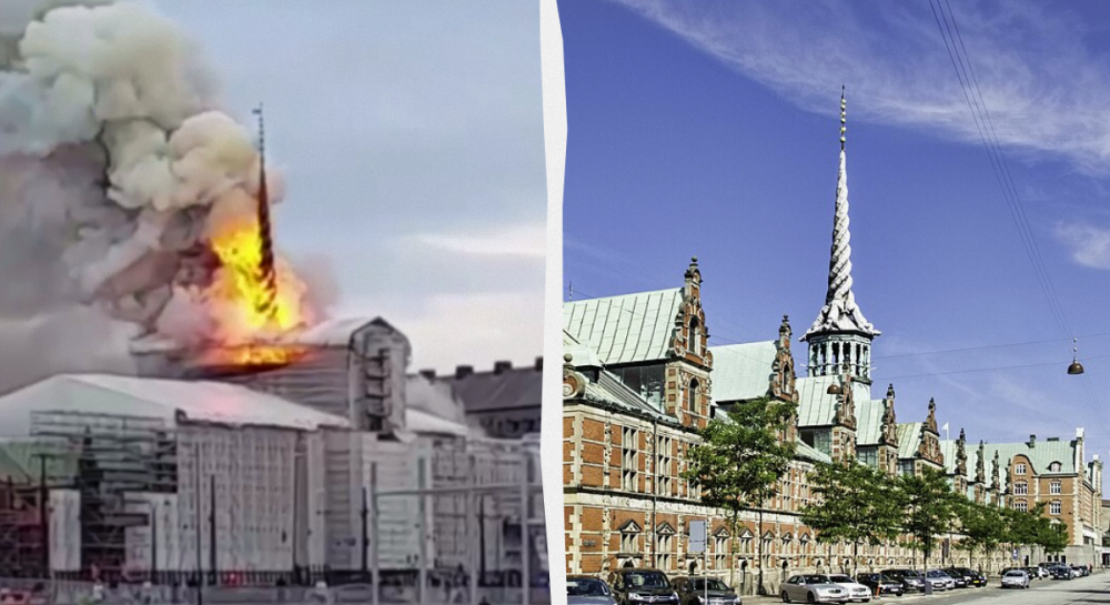 Дания в отчаянии: в Копенгагене сгорела 400-летняя биржа, она была символом города (видео)