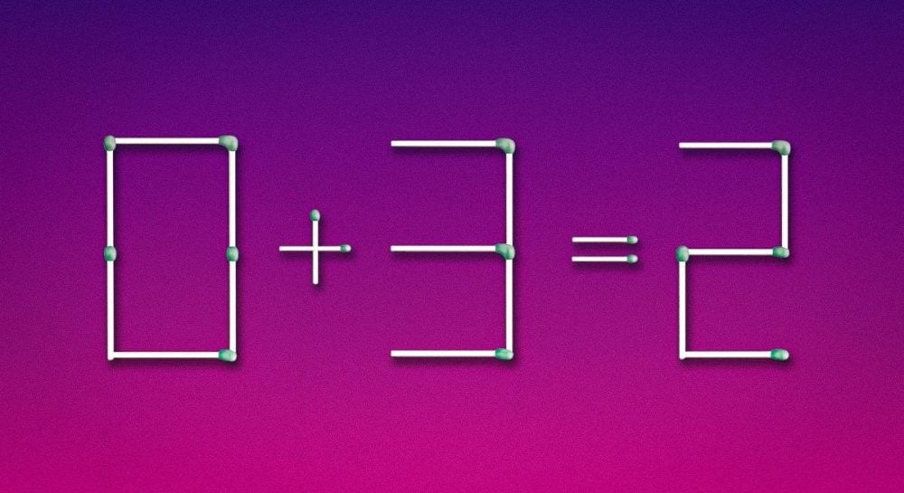 Нужно перетащить одну спичку, и равенство станет верным: головоломка для гениев
