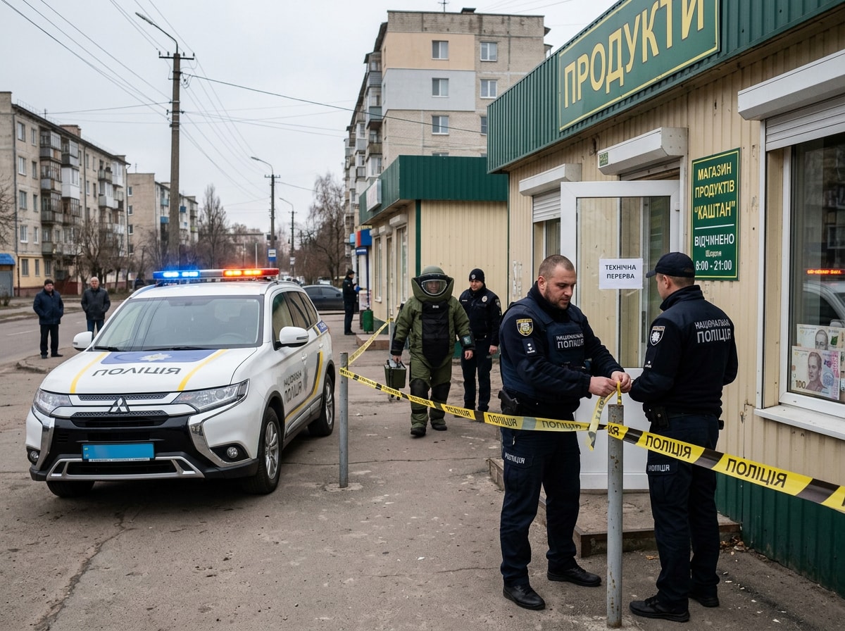 30 секунд до вибуху: на Чернігівщині поліція вирвала гранату з рук нападника в магазині