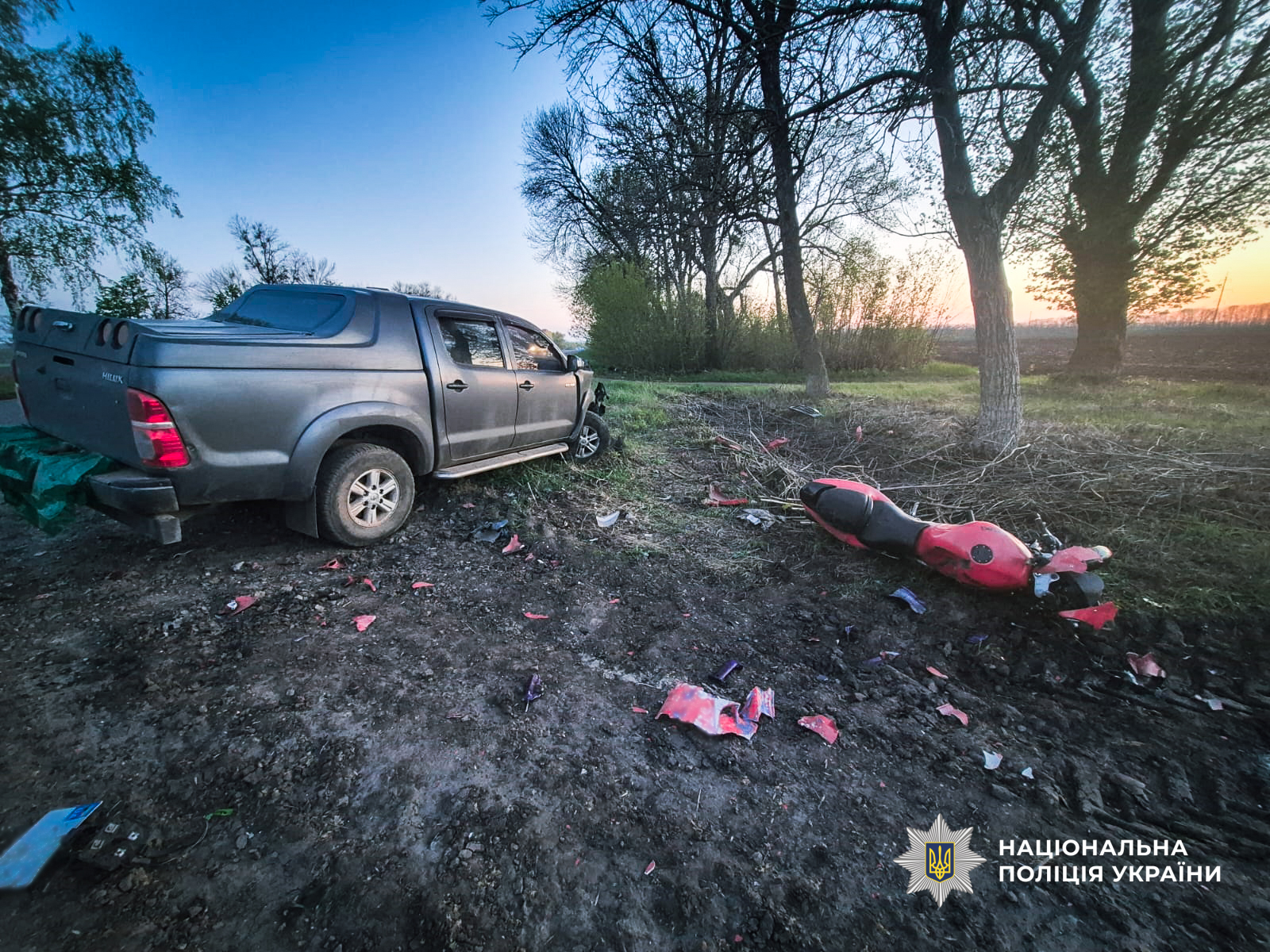 На Шполянщині мотоцикл зіштовхнувся із пікапом: байкер помер в лікарні