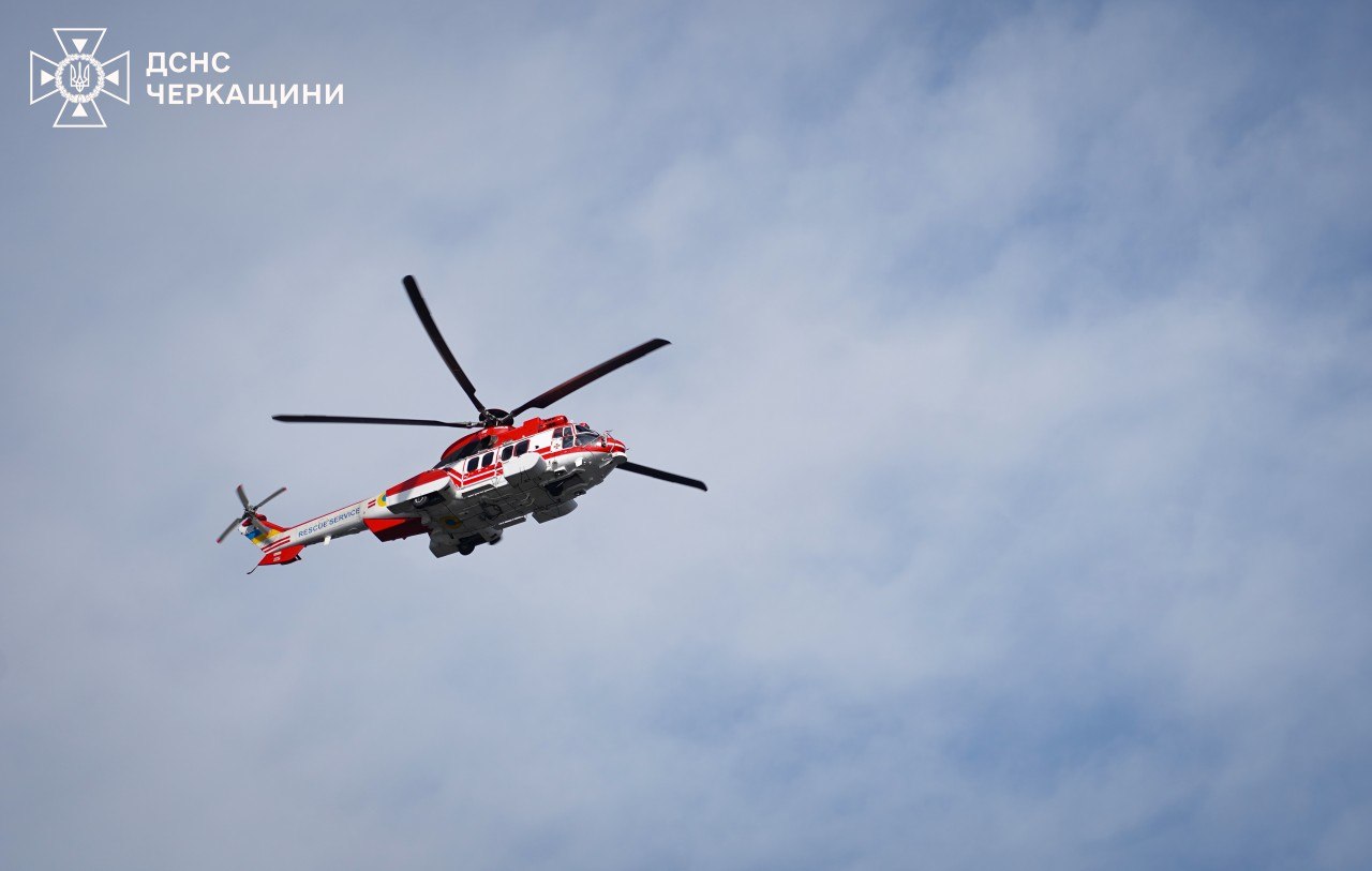 У Черкасах відпрацювали радіаційний моніторинг із залученням гвинтокрила ДСНС