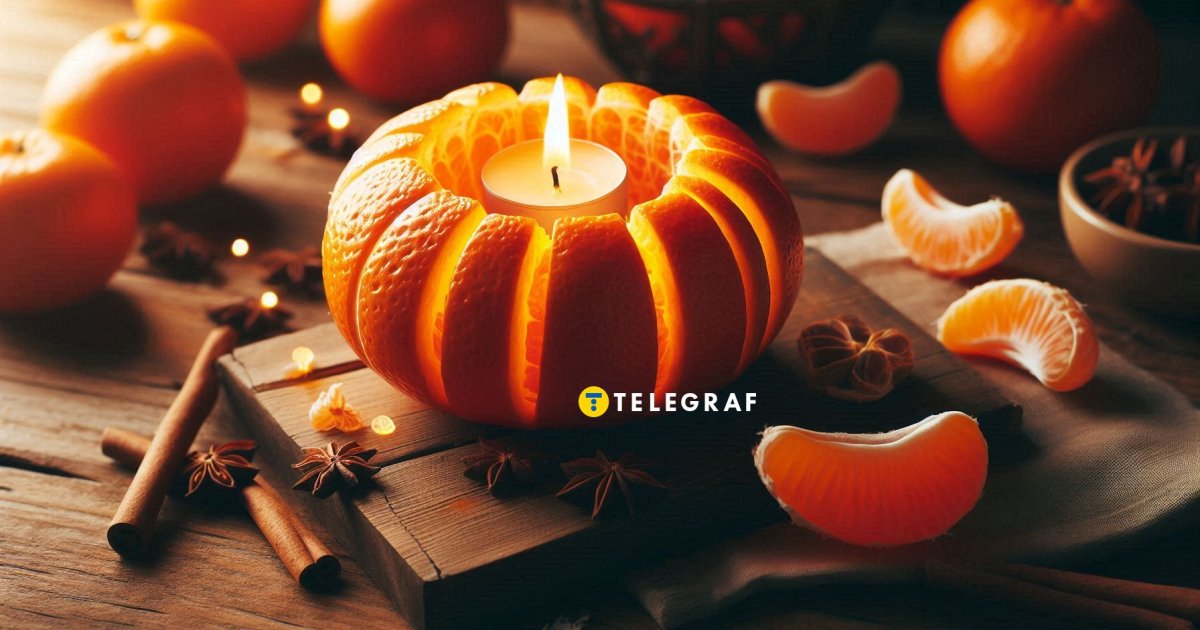 Свеча из мандаринки за 2 минуты. Украинец показал гениальный лайфхак, если нет света (видео)