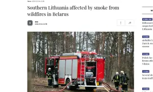 Юг Литвы окутался дымом из-за масштабных лесных пожаров в Беларуси